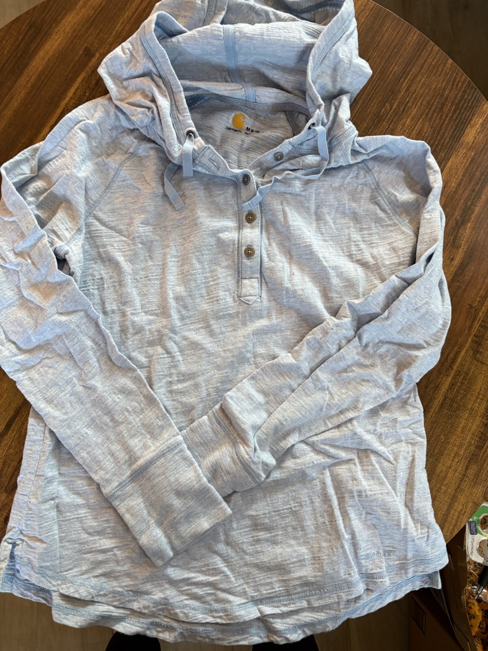 Carhartt Light Blue Logo Tee with Yellow Accent